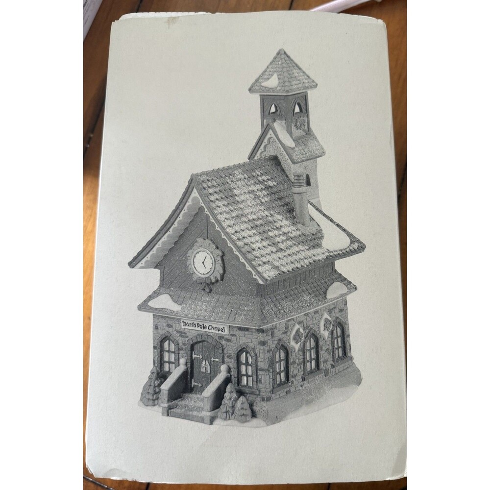 VINTAGE Dept 56 NORTH POLE SERIES “North Pole Chapel” EUC Hand Painted Village